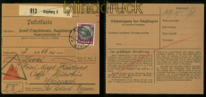 dt. Reich Mi # 526 X auf NN-Paketkkarte Augsburg 17.5.1935 (48944)