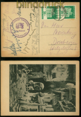 Bi-Zone Mi # 101 (2) MeF Auslandspostkarte Duisburg 29.1.1951 Driebergen (48985