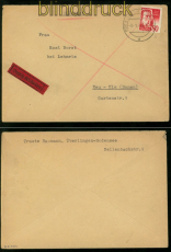 franz. Zone Baden Mi # 36 EF auf Eilbotenbrief berlingen 8.1.1949 Neu-Ulm(49002