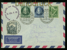 Berlin Mi #  72/73, 76+78 Auslands-LuPo-Brief Aachen Heiligtumsfahrt 1951 (49008