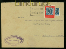 Bund Mi #  114 EF Fernbrief Duisburg nach Wedel (49020)