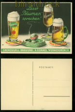 Deutsches Reich Reklamekarte Grenzquell Pilsener Wernesgrn ungerbaucht (49042)