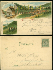 Wiesensteig farb-Litho-AK Gruss aus .... drei Ansichten ca. 1925 (d8003)