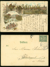 Osnabrck farb-Litho-AK Gruss aus .... 5 Ansichten 1911 (d8013)