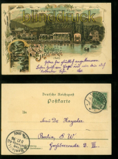 Ilsenburg im Harz farb-Litho--AK Gruss aus ... zwei Ansichten 1896 (d8028)
