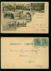 Mhlhausen Muhlhouse farb-AK Jardin Zoologique drei Ansichten 1903 (d8032)