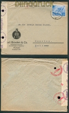 dt. Reich Mi # 742 EF Auslands.Zensur-Brief Bochum 1940 (25437)