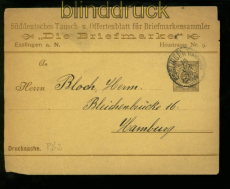 Wrttemberg Privat-Streifband # PS 2 B1/01 Die Briefmarke Esslingen 1894 (49204)