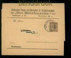Wrttemberg Privat-Streifband # PS 2 B1/015 Die Briefmarke Esslingen 1896(49206)