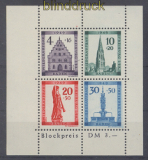 franz. Zone Baden Mi # Block 1 A Freiburg Block gezhnt Marken postfrisch(49420)