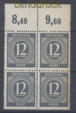 all. Besetzung Mi # 920 a Oberrand Platte dgz postfrischer 4er-Block (49427)