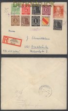 all. Besetzung Notstempel Georgsmarienhtte auf R-Brief 4.3.1948 (49457)