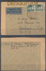 SBZ Mi # 225 MeF Auslands-LuPo-Brief USA Leipzig 1952 (46464)