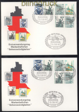 Berlin Zusammendrucke Sehensw�rdigkeiten komplett auf FDC Ersttagsbriefen (49480)