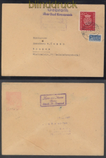 Bund Mi # 122 EF auf Fernbrief Landpoststempel Gebroth Bad Kreuznach 1951(49484)