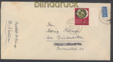 Bund Mi #  142 EF NABA Wuppertal Fernbrief Nordhorn 3.10.1951 (49488)
