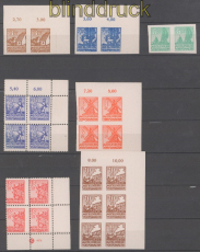 SBZ ex Mi #  29x/36x postfrisch in Einheiten mit DV + Plattenfehler (49550)