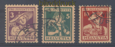 Schweiz Mi #  130/32 gestempelt Pro Juventute 1916 (49537)