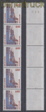 Bund Mi # 1811 R postfrisch Sehenswrdigkeiten 5er-Streifen (49653)