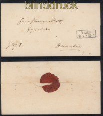 Preussen Dienstbriefhlle Trier 2.7.1856 nach Hermeskeil (49605)