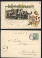 Marburg farb-Prge-AK Universitt und Schlo 1901 (d8044)