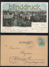 Langensalza farb-AK Totalansicht 1902 Leipzig Bickerdike AK-Stempel (d8052)