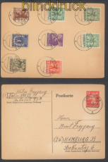 SBZ Mi #   1/7 A komplett auf Postkarte vom Letzttag 31.10.1946 (49674)