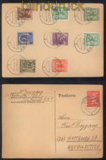 SBZ Mi #   1/7 A komplett auf Postkarte vom Letzttag 31.10.1946 (49672)