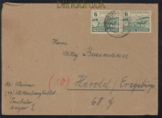 SBZ MI #  85 A MeF (2) Fernbrief Wittenberg Postmeistertrennung 1946 (49728)