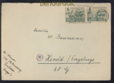 SBZ MI #  85 A MeF (2) Fernbrief Wittenberg Postmeistertrennung 1946 (49729)