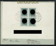 dt. Reich Mi # Bl. 7 EF FDC Geburtstagsblock Ersttagsbrief RRR (42716)