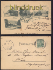 Husum sw-AK Gruss aus.... vier Ansichten Bahnpost 1901 (d8064)