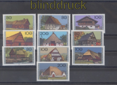 Bund Mi # 1819/23 und 1883/87 postfrisch Bauernhuser in Deutschland (49931)
