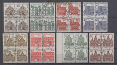 Berlin Mi # 242/49 gestempelte 4er-Blcke Kleine Bauwerke (49808)