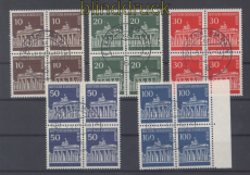 Berlin Mi # 286/90 gestempelte 4er-Blcke Brandenburger Tor (49811)