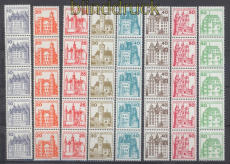 Bund Burgen & Schl�sser alte Fluoreszens in 16 5er-Streifen postfrisch (49912)