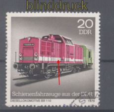 DDR Mi # 2416 I gestempelt Schienenfahrzeuge Plattenfehler (50031)