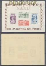 Saarland Mi # Block 1 postfrisch gro�er Hockwasserblock (50091)