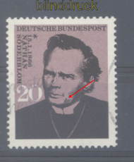 Bund Mi #  504 II gestempelt Plattenfehler Mi -,-  (50043)