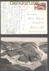 Saarland Mi # 330 EF auf Ansichtskarte 1955  (50090)