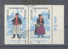 DDR Mi # 1074/75 WZd 145 gestempelt Volkstrachten (I) Tagesstempel (50028)