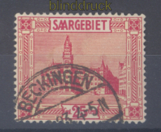 Saargebiet Mi # 100 VI gestempelt Plattenfehler (49786)
