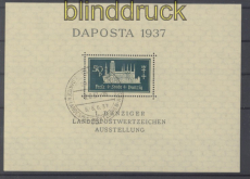 Danzig Mi # Block 1 b Sonderstempel Daposta 1937 (49984)