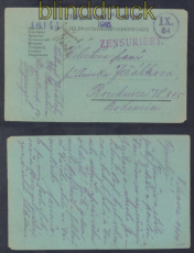 sterreich Fliegerpost Przemysl 1915 grne Karte 10. Flug 8.2.1915 (49973)