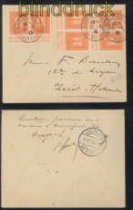 Belgien Mi #  89 MeF (2) Auslandsbrief Le Havre Speciale 1916 nach Zeist (49889)