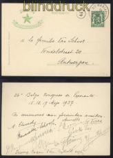 Belgien Esperanto-Postkarte Kongress 1937 Ste. Mariaburg  (49894)