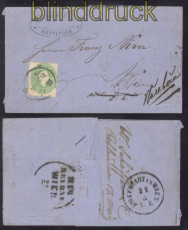sterreich Mi # 19 a EF auf Brief nach Wien 1863 mit Inhalt (49903)
