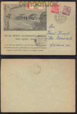 Tscheschoslowakei Sonderumschlag 100 Jahre Bahnstrecke Olomouc-Prag 1945 (49905)