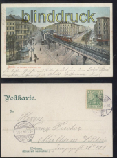 Berlin farb-AK die Hochbahn am Kottbuser Thor 1904 (d8090)