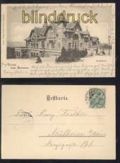 Barmen sw-AK Gruss aus ..... Stadthalle 1901 (d8098)